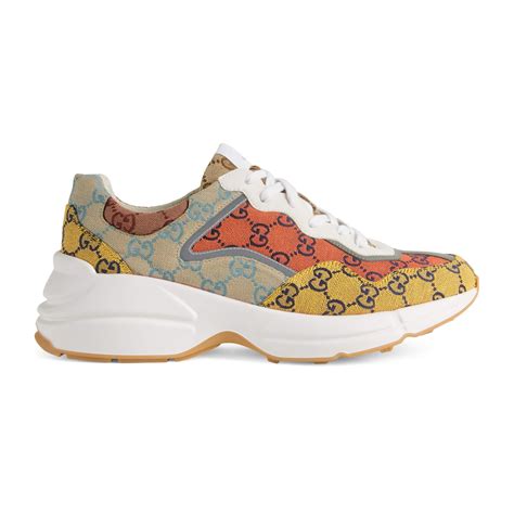 gucci rhyton sneakers mens multicolor|Gucci rhyton distressed sneakers.